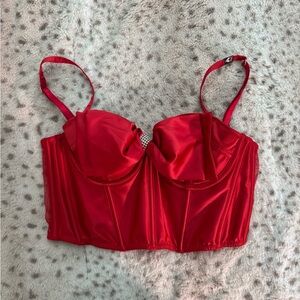 Elegant Red Bustier Top NWT